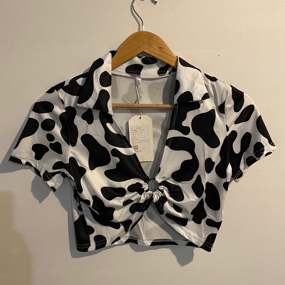 Cow printed top
